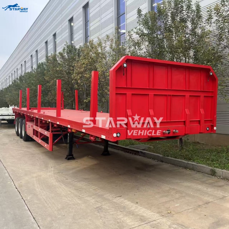 3-axle Flatbed Trailer With Stakes