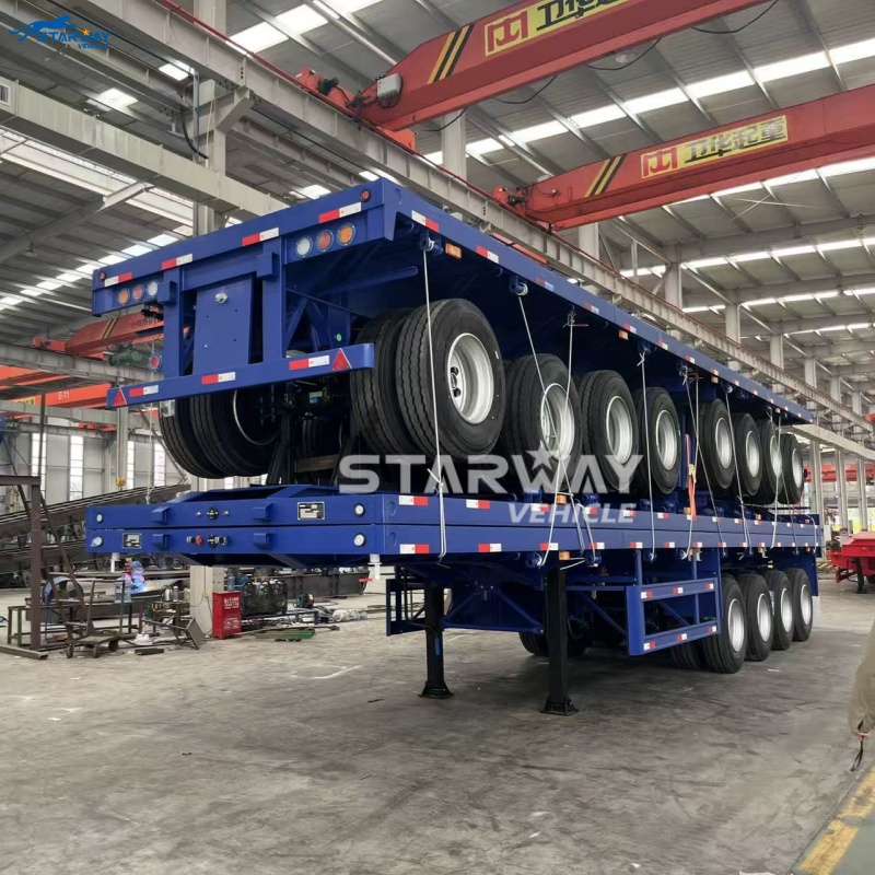 4-axle 60Ton Flatbed Semi Trailer