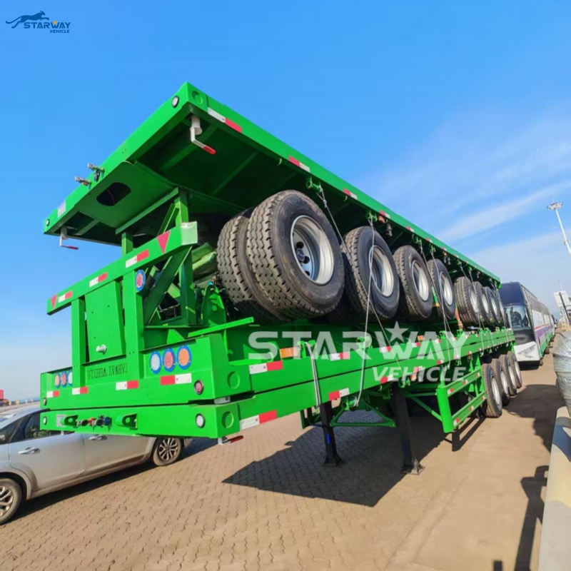 4-axle 12.5m flatbed semi trailer