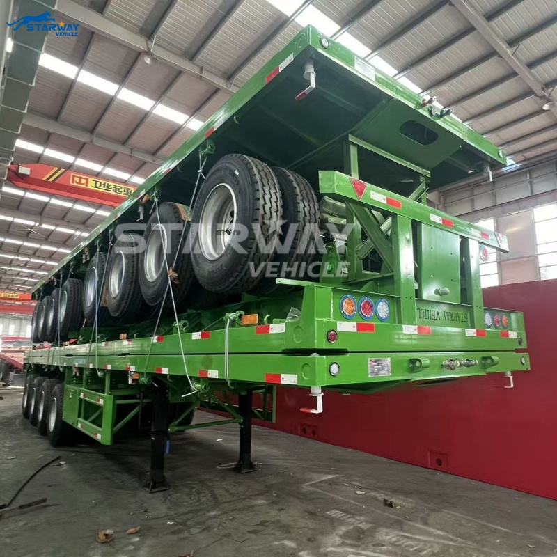 4-axle 12.5m flatbed semi trailer