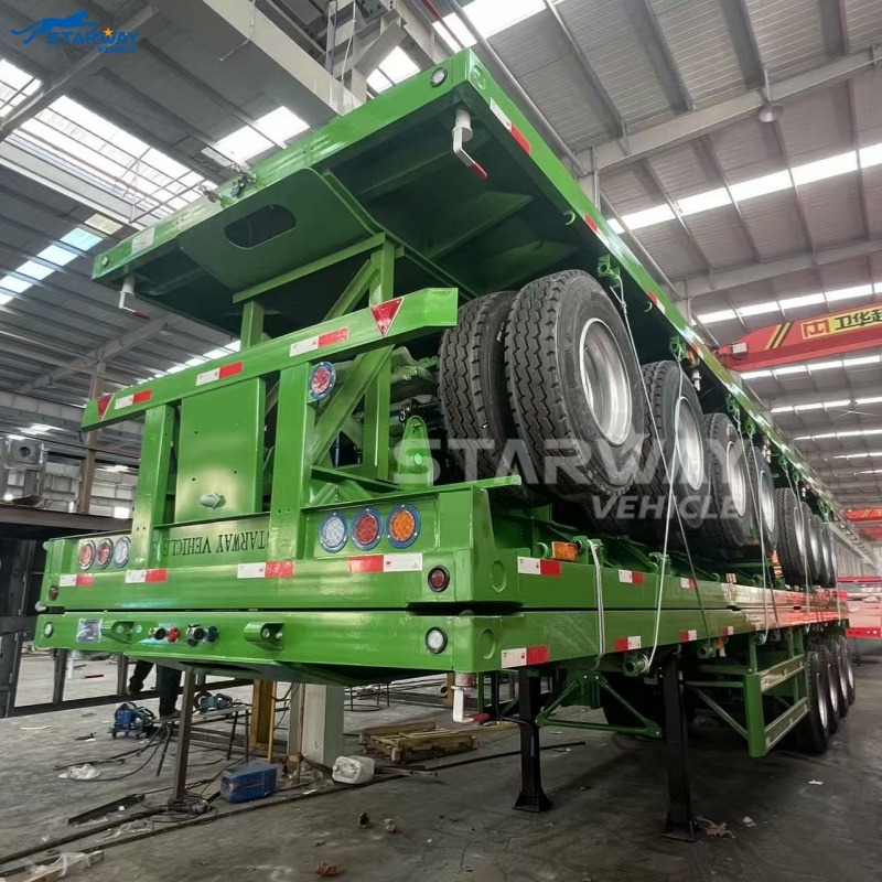 4-axle 12.5m flatbed semi trailer