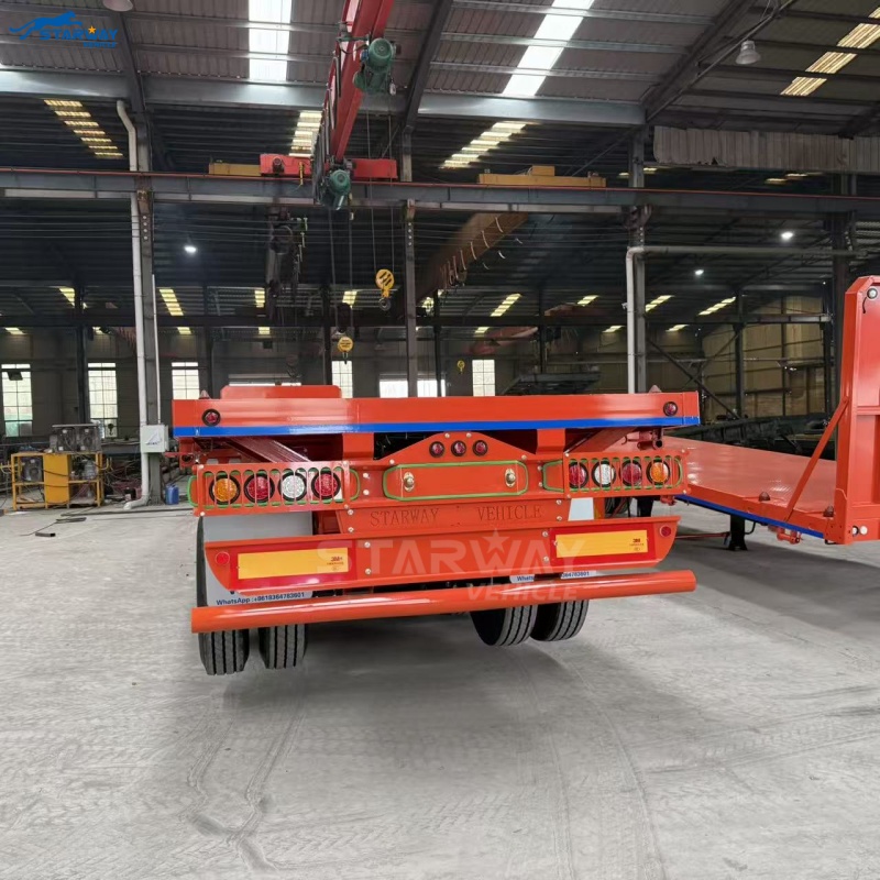 4-axle Flatbed Trailer with Front Wall