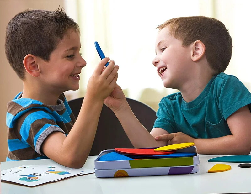 Wooden pattern block animals shapes puzzle sorting montessori educational toys