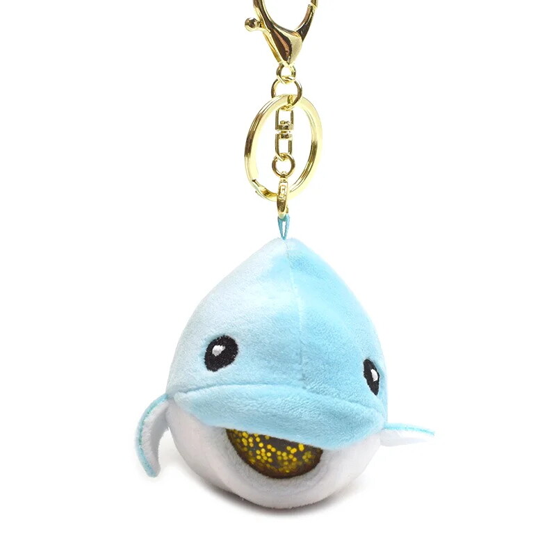 Customized baby animal plush pet squeeze jelly ball shark keychain toy