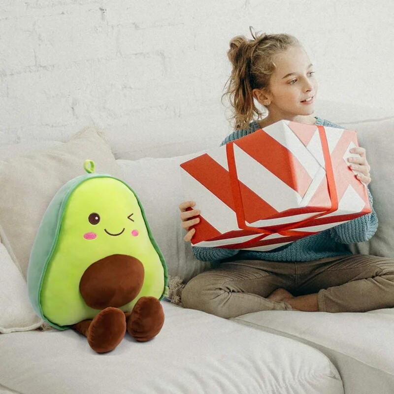 Stuffed avocado fruit soft plush hugging pillow ultrasoft pillow plush toy