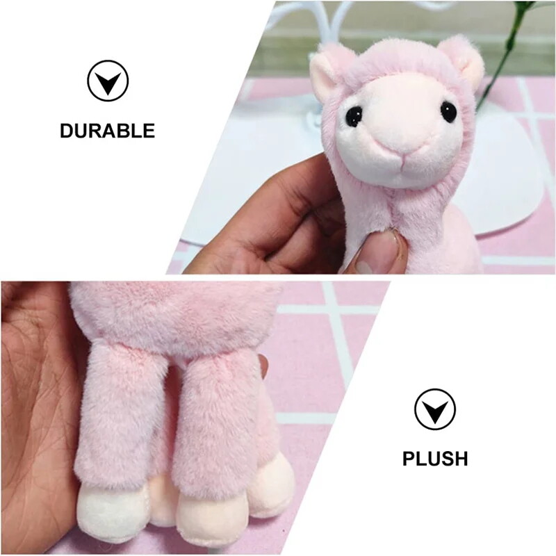 Key Chain Plush Llama Key Ring Faux Fur Charm Cute Animal Backpack Hanging Pendant Gift