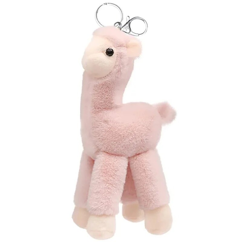 Key Chain Plush Llama Key Ring Faux Fur Charm Cute Animal Backpack Hanging Pendant Gift