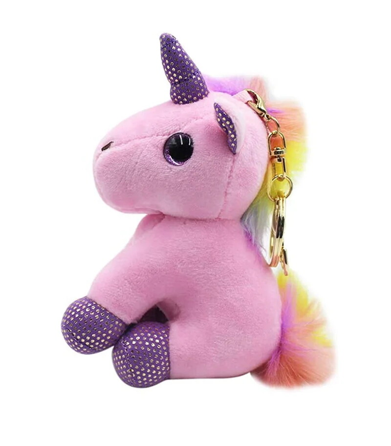 Cute Unicorn Plush Stuffed Keychain Animal Backpack Clip Handbag Charm Keyring for Girls Women Girls Gift