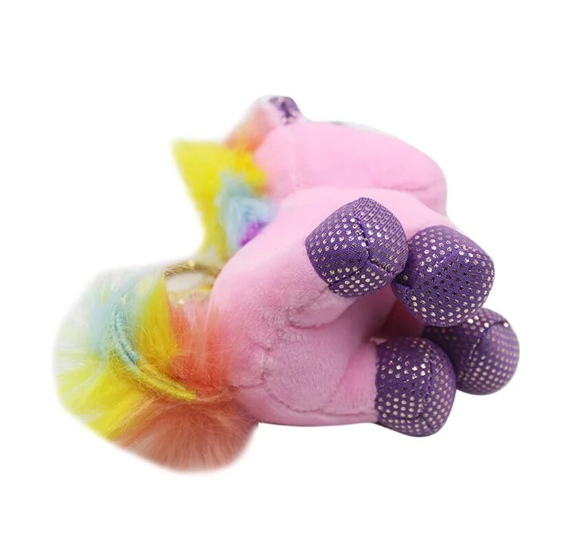 Cute Unicorn Plush Stuffed Keychain Animal Backpack Clip Handbag Charm Keyring for Girls Women Girls Gift