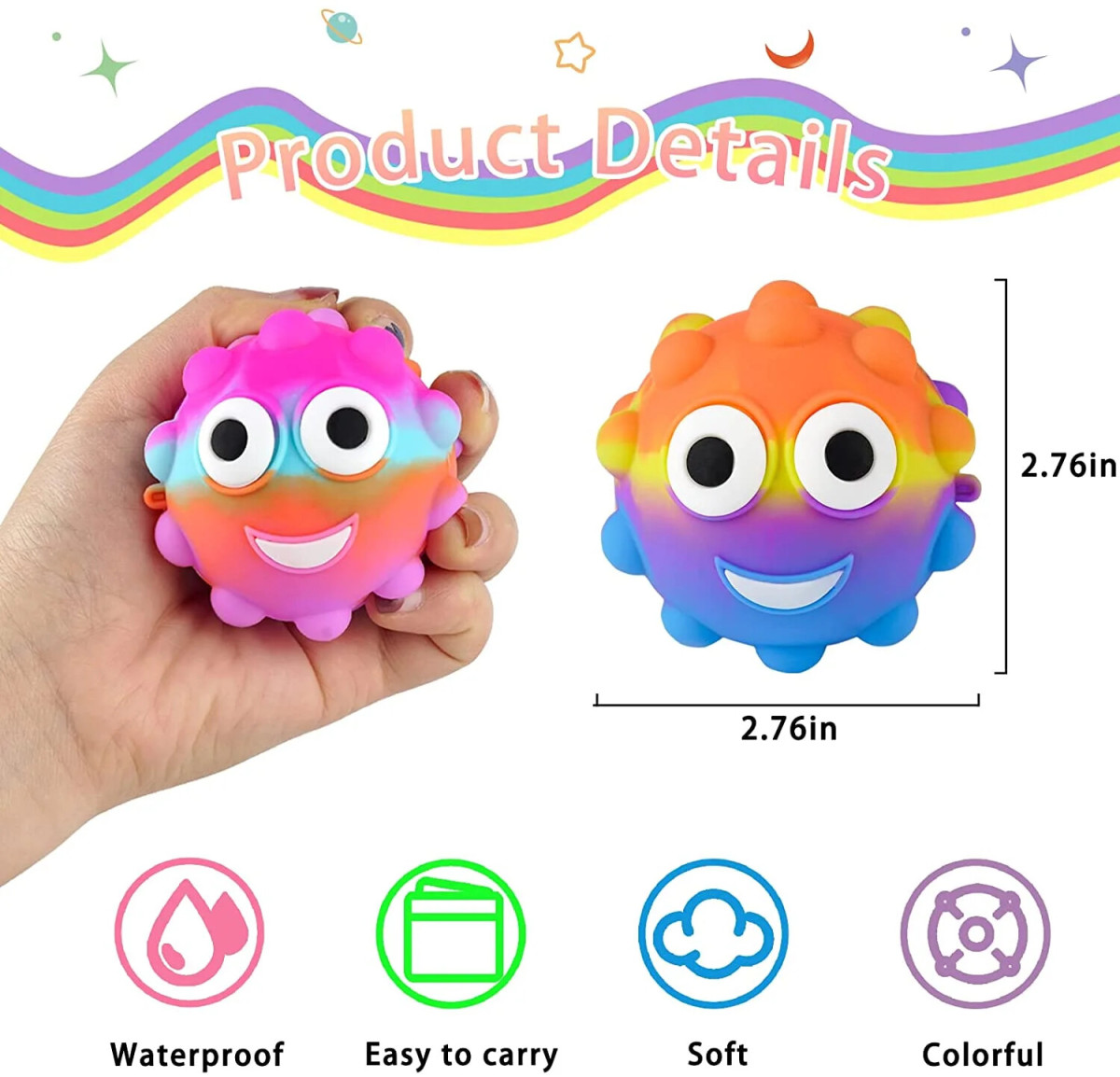 Pop bubble squeeze ball with eyes push pop sensory toys composition fidget toys Pop bubble squeeze ball with eyes push pop sensory toys composition fidget toys