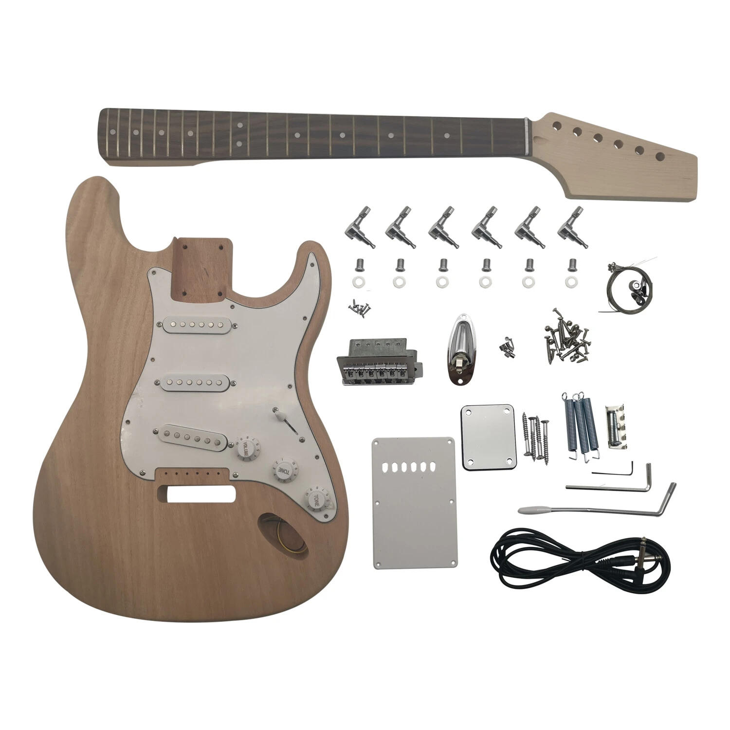 Kit DIY de guitare électrique en acajou non verni