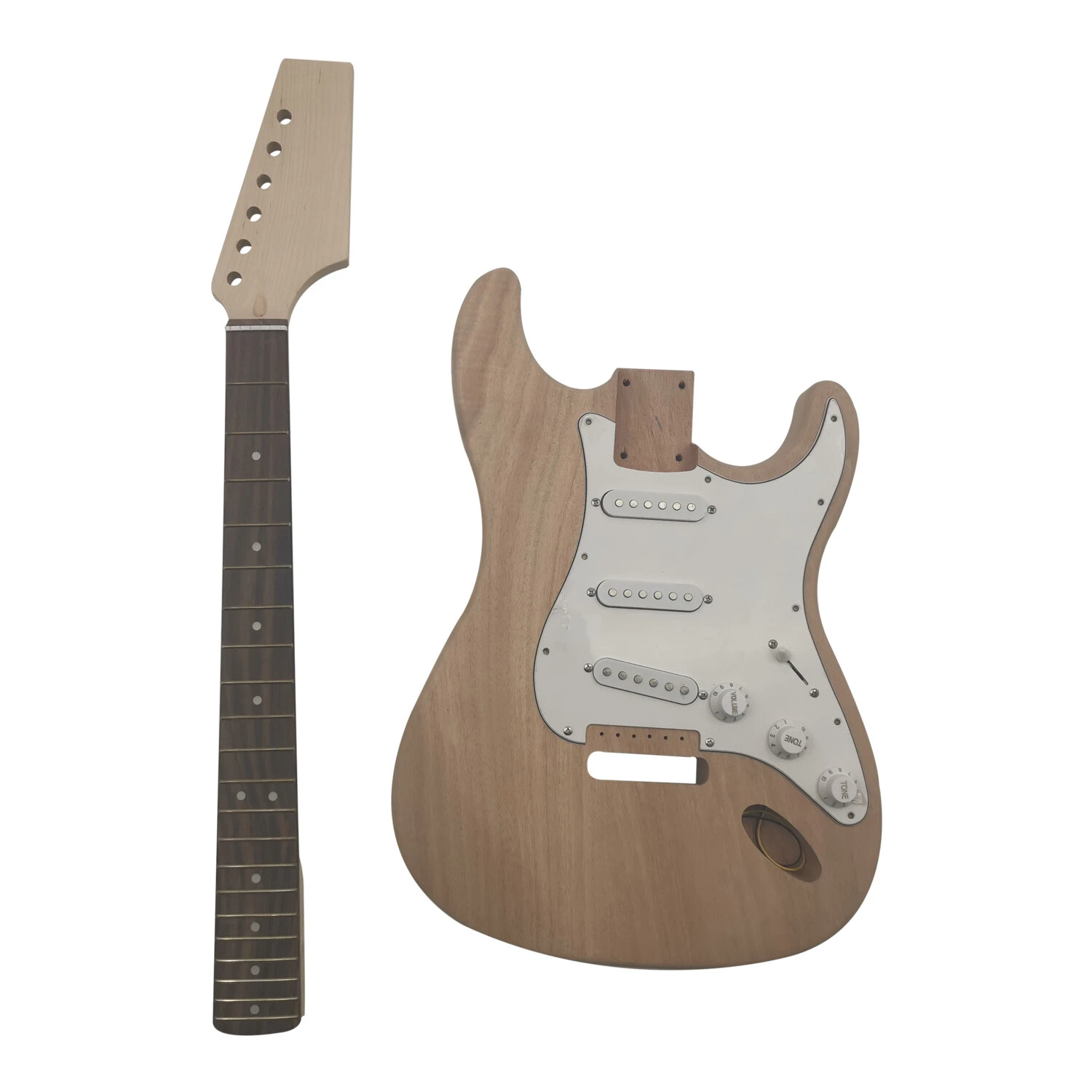 Kit DIY de guitare électrique en acajou non verni