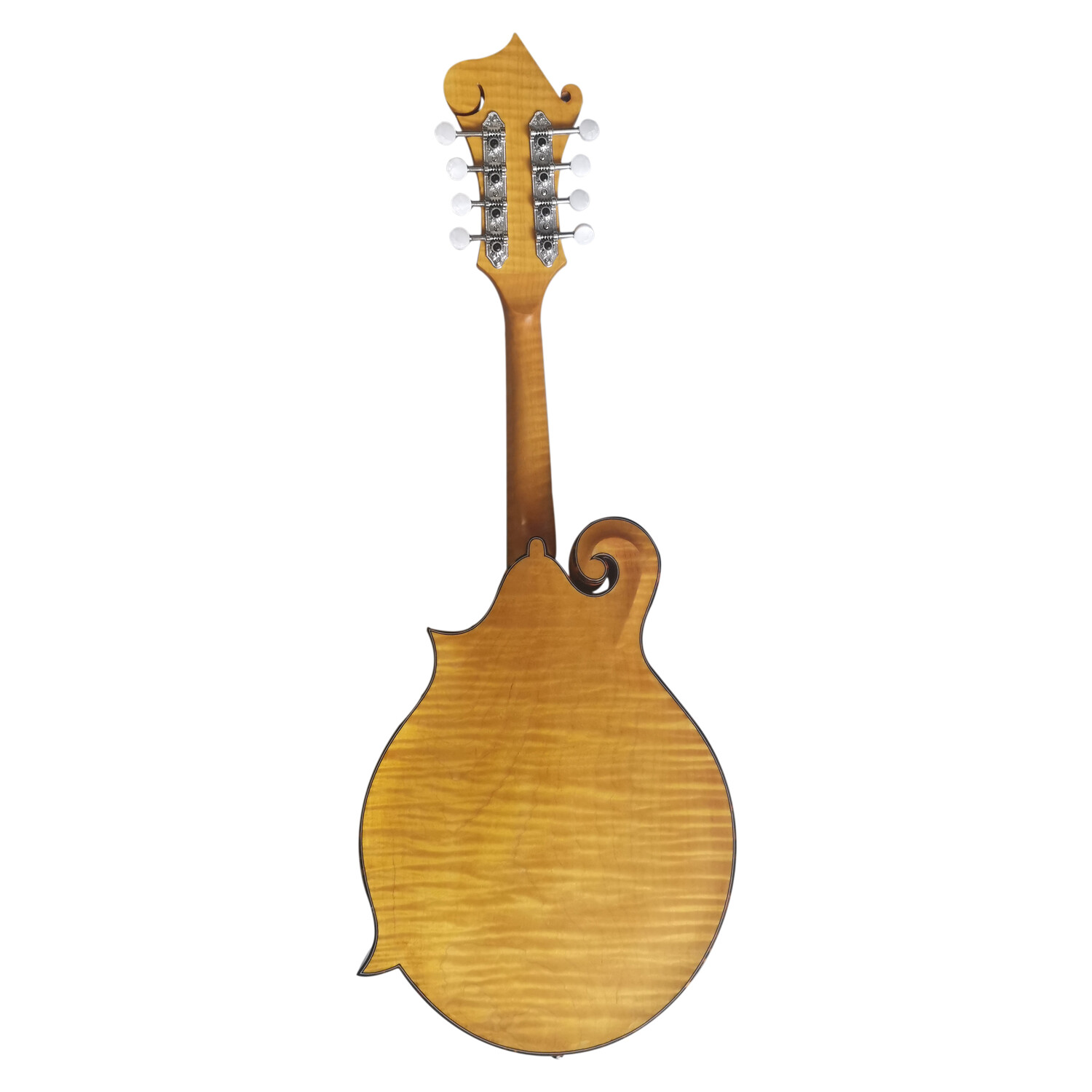 Mandoline F en érable flammé d'une seule pièce, tout en miel massif