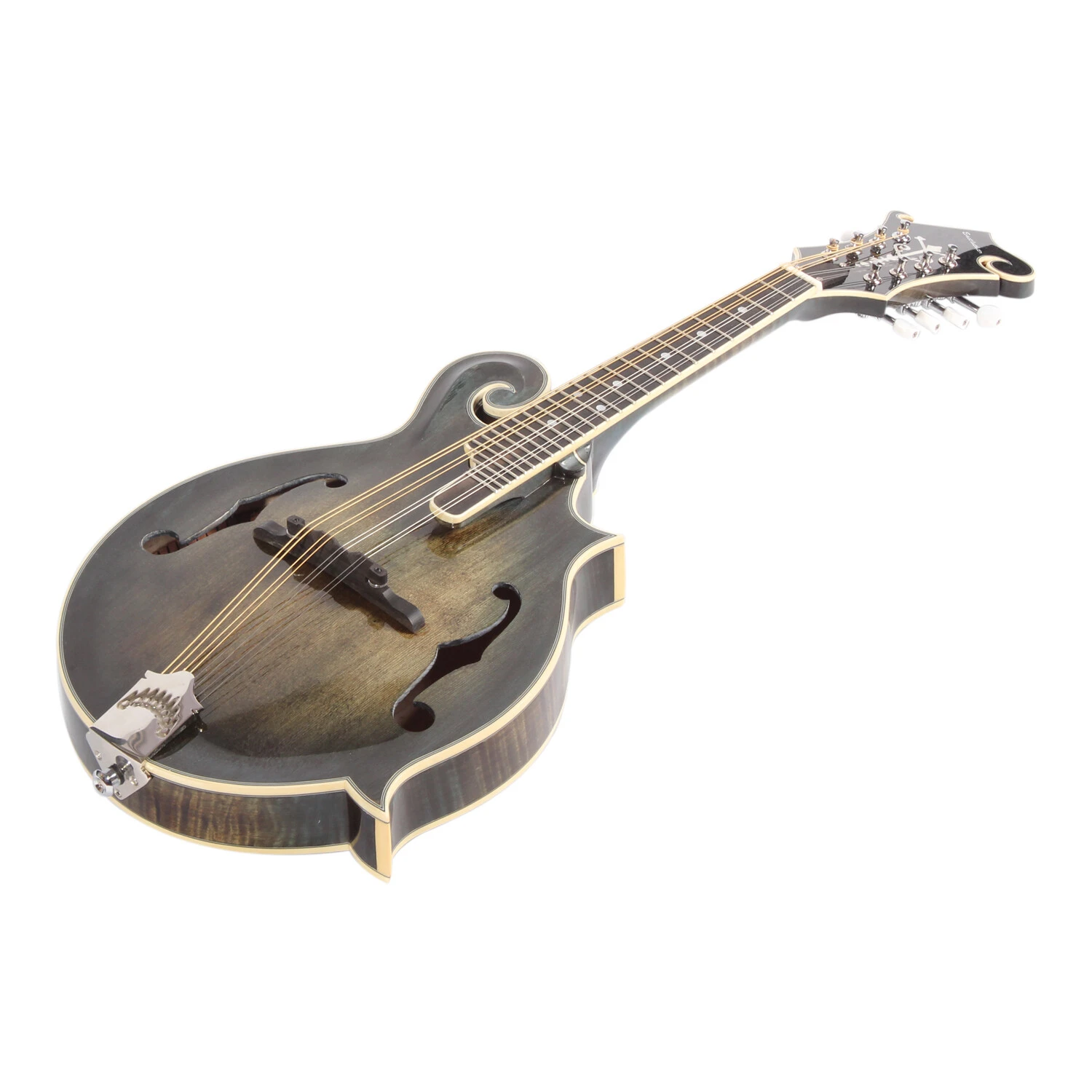Mandoline Afanti, table en épicéa massif, dos et côtés en érable flammé.