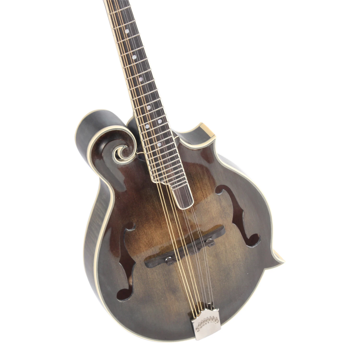 Mandoline Afanti, table en épicéa massif, dos et côtés en érable flammé.