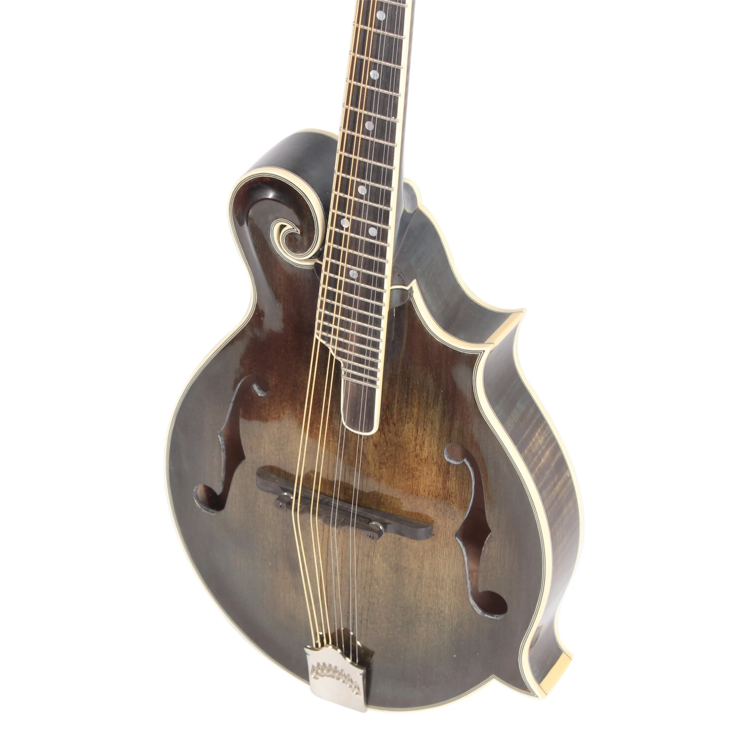 Mandoline Afanti, table en épicéa massif, dos et côtés en érable flammé.