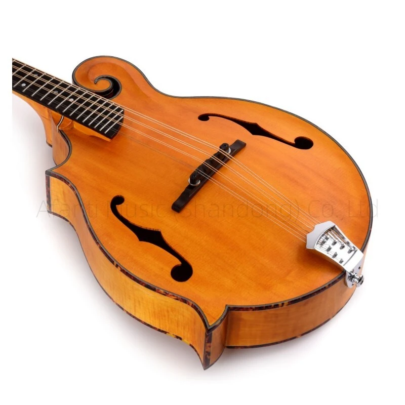 Afanti AA Mandoline Gaucher en Épicéa Massif avec Table en Érable Flammé Style F