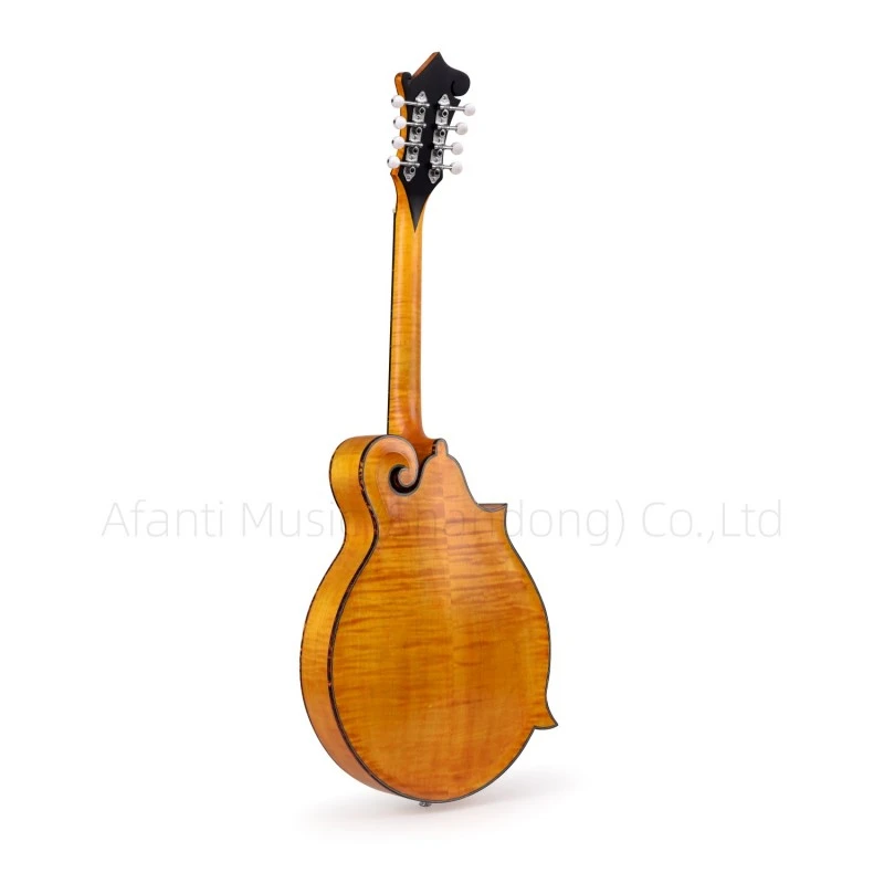 Afanti AA Mandoline Gaucher en Épicéa Massif avec Table en Érable Flammé Style F