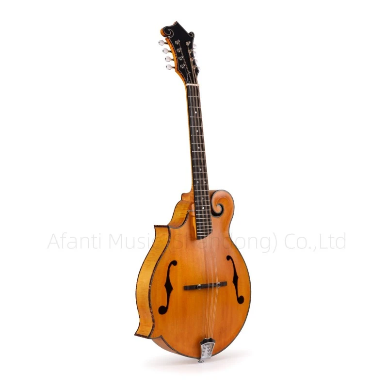 Afanti AA Mandoline Gaucher en Épicéa Massif avec Table en Érable Flammé Style F