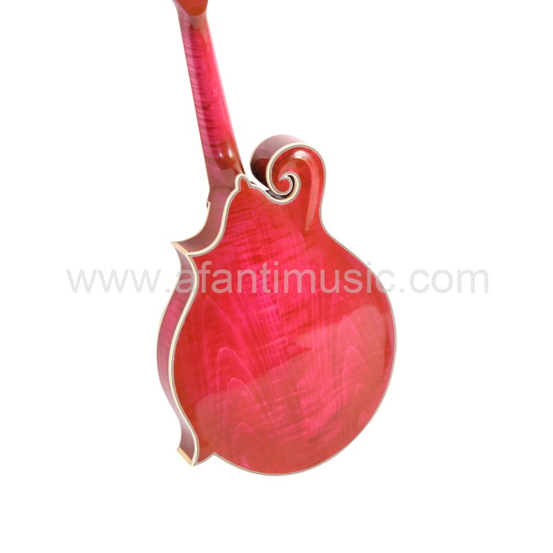 Afanti Carved Spruce Top Wine Red Solid Flamed Maple F Mandolin
