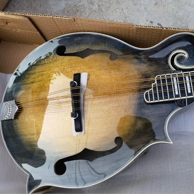 Afanti Mandoline octave guitare toutes en bois massif manuel sculpté épicéa verni peint