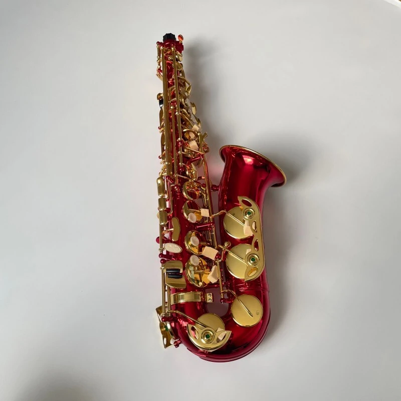 Saxophone alto laqué or rouge avec corps en laiton Instrument professionnel Sax alto