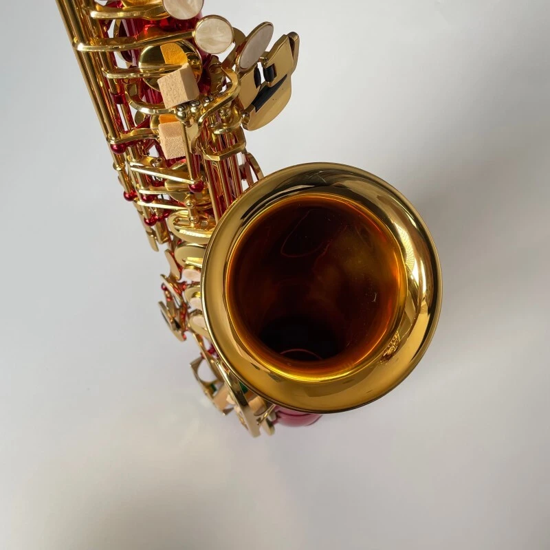 Saxophone alto laqué or rouge avec corps en laiton Instrument professionnel Sax alto