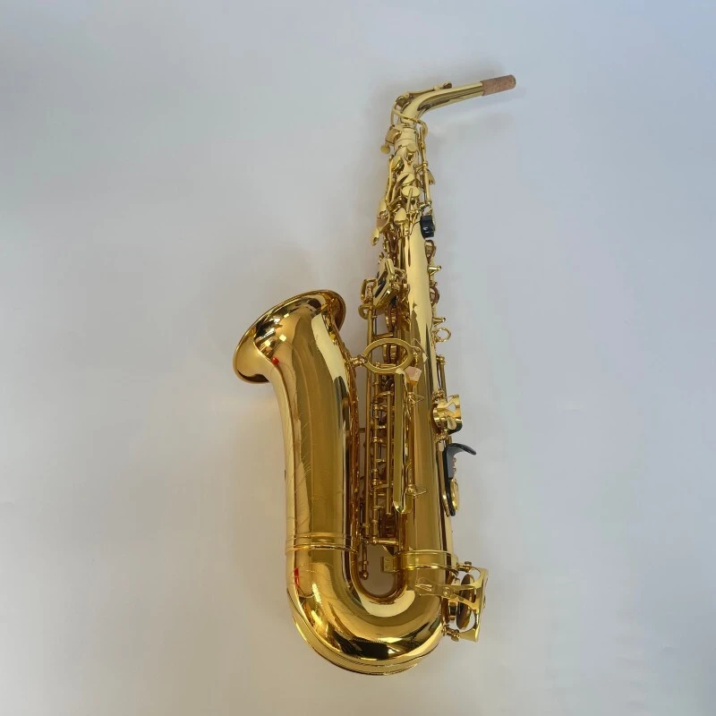 Instruments à vent Saxophone alto laqué or à clé mib