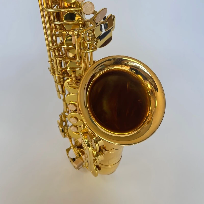 Instruments à vent Saxophone alto laqué or à clé mib