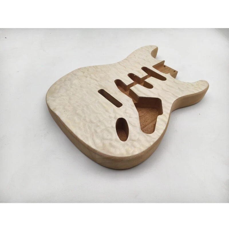 Corps de guitare électrique Afanti SSS en bois d'acajou avec placage d'érable matelassé