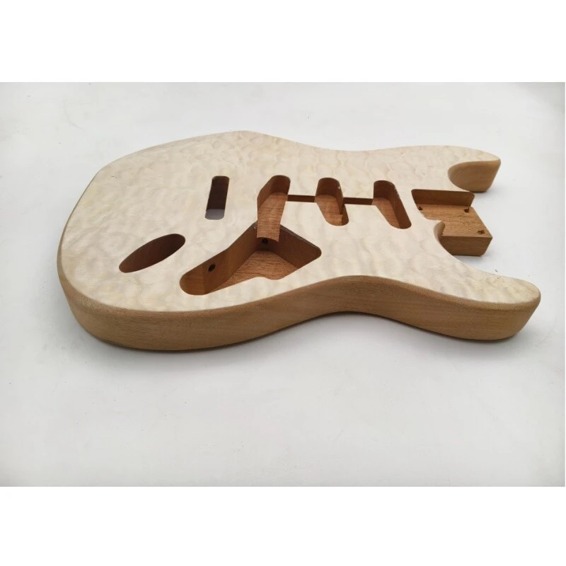 Corps de guitare électrique Afanti SSS en bois d'acajou avec placage d'érable matelassé