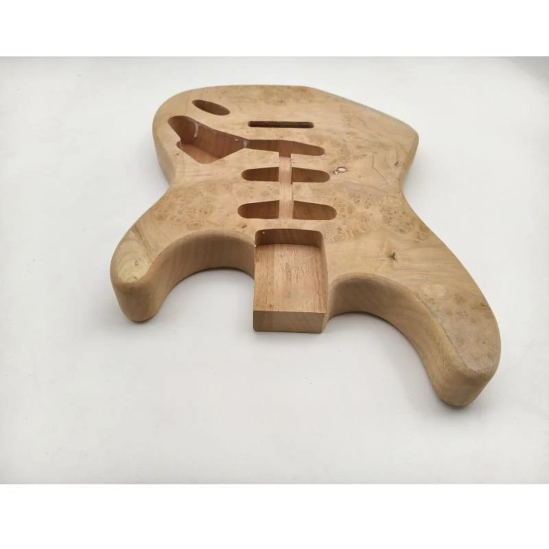 Corps de guitare en acajou Afanti avec placage en loupe de peuplier non fini