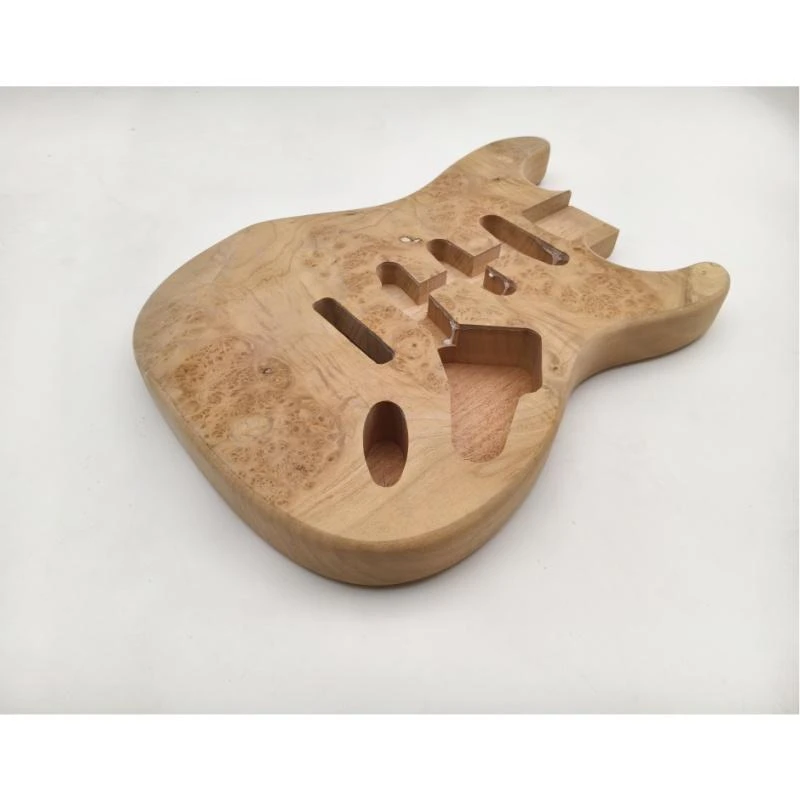 Corps de guitare en acajou Afanti avec placage en loupe de peuplier non fini