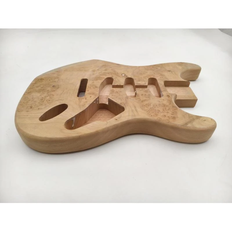 Corps de guitare en acajou Afanti avec placage en loupe de peuplier non fini