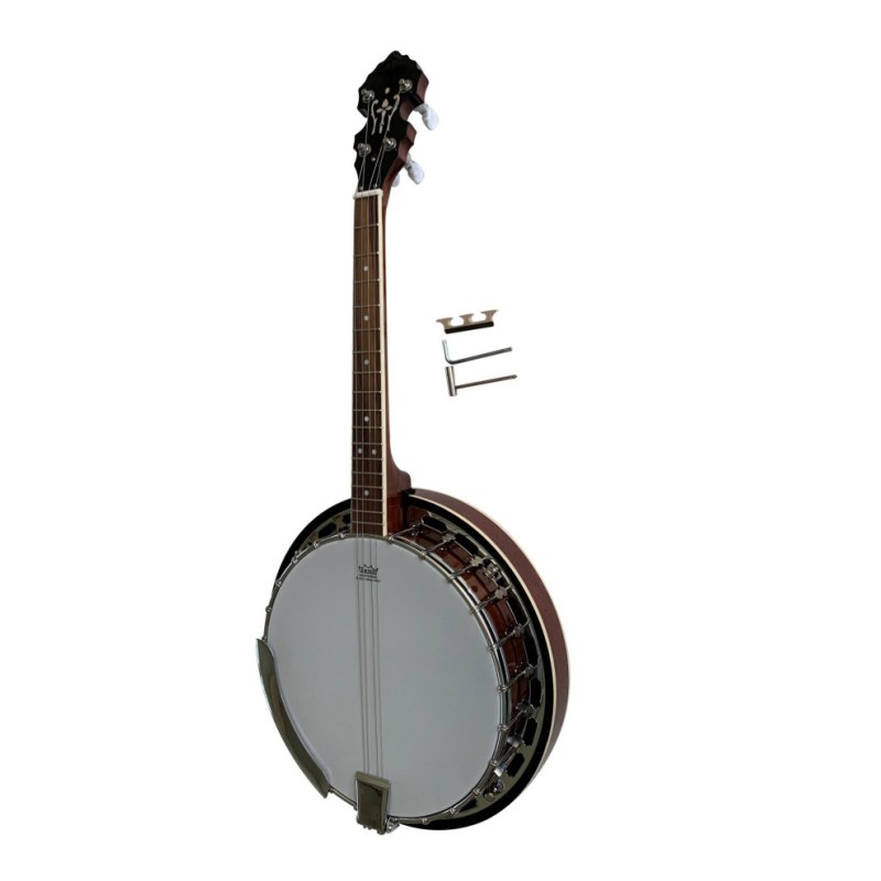 Banjo ténor Afanti à 4 cordes avec bord en acajou et échelle courte