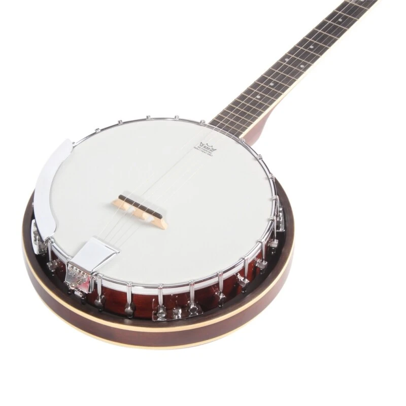 Banjo à résonateur Afanti Remo en acajou et contreplaqué d'érable à 5 cordes avec bride en fer