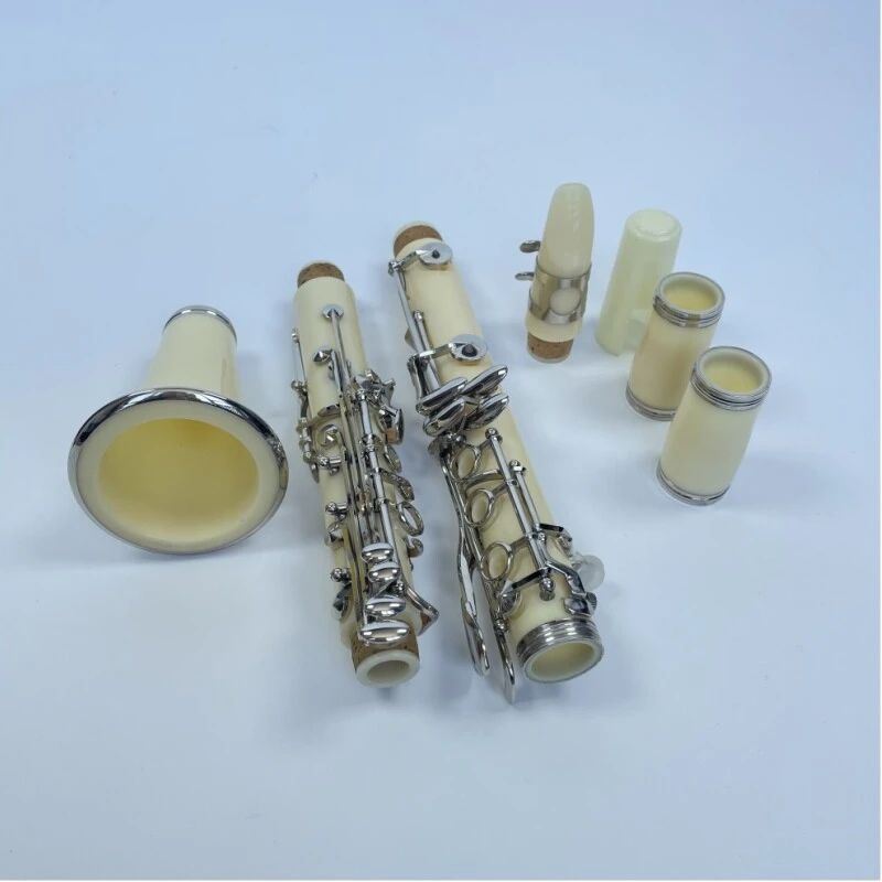 Afanti White Color 17 Keys ABS Body Nickel Plated Keys Clarinet