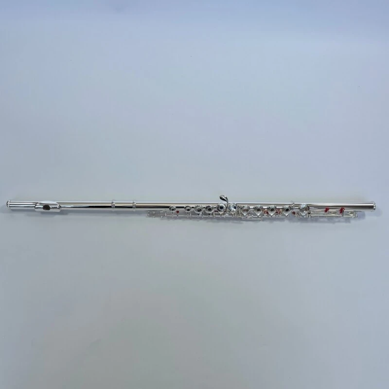 Afanti 17 Open Hole Silver Plated Engraved Flower Cover Flute (Flûte traversière avec couvercle en forme de fleur)