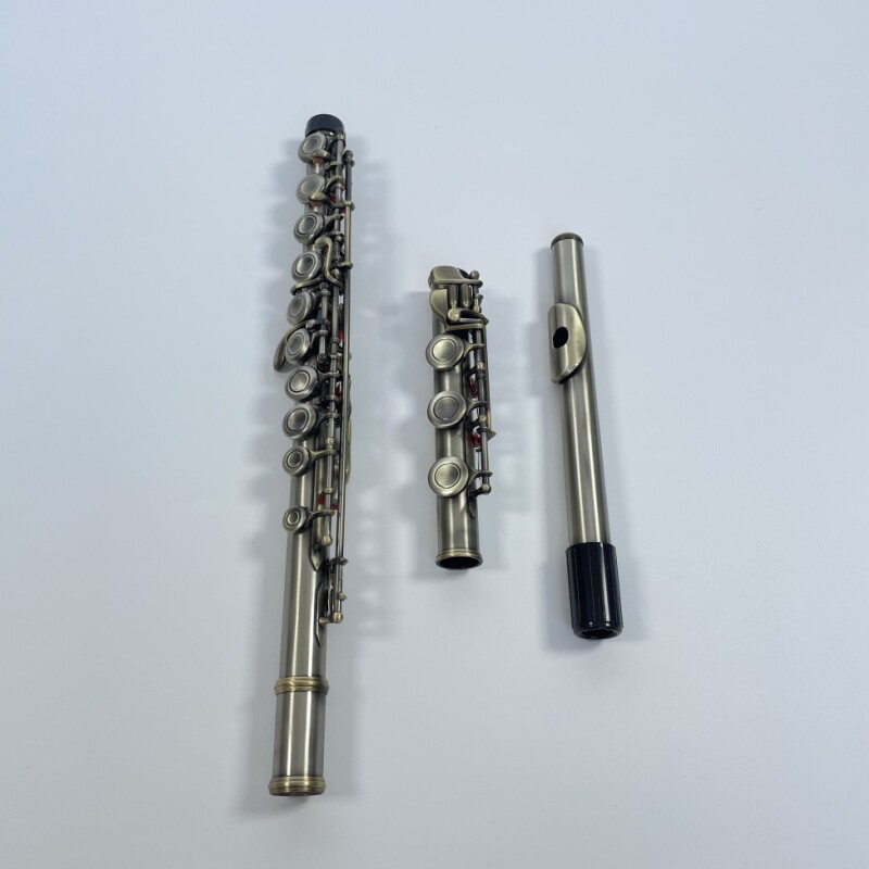 Afanti 17 Closed Hole Vintage Style Silver Antique Brass Plated Flute