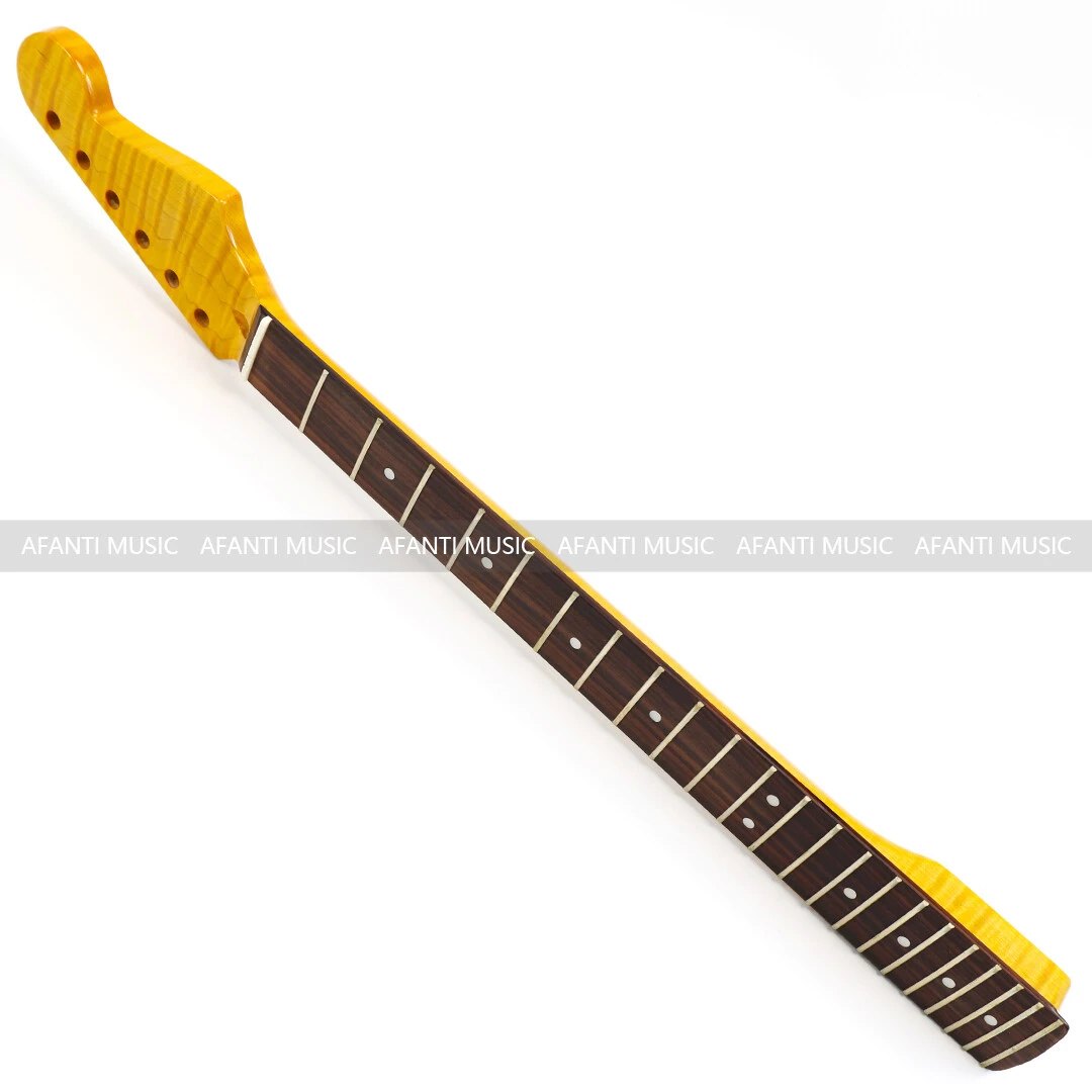 Manche de guitare ST en érable flammé Afanti 22 Frets Top