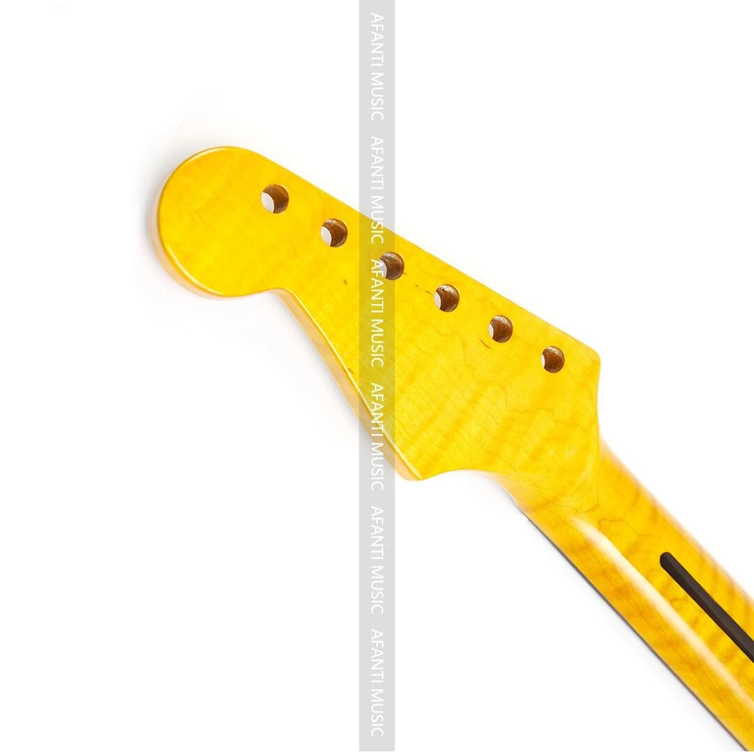 Manche de guitare ST en érable flammé Afanti 22 Frets Top