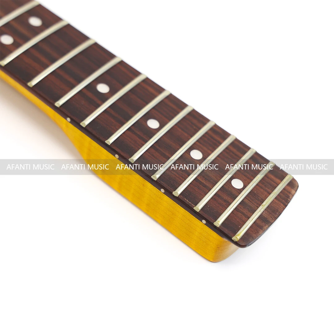 Manche de guitare ST en érable flammé Afanti 22 Frets Top
