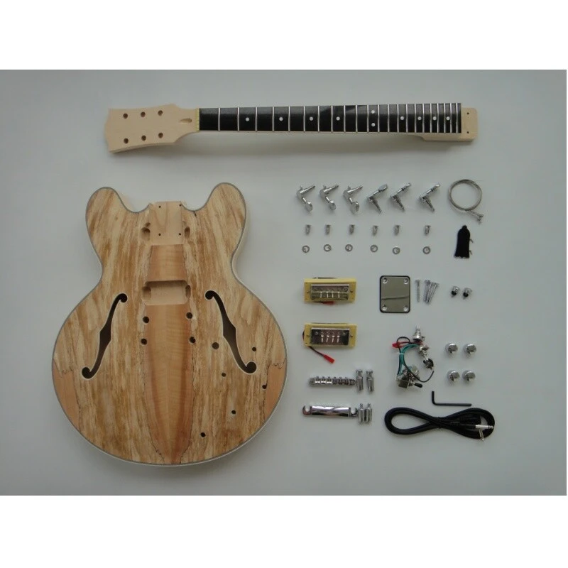 Kit Électrique DIY pour Guitare en Placage de Sycomore avec Corps en Contreplaqué d'Érable Afanti