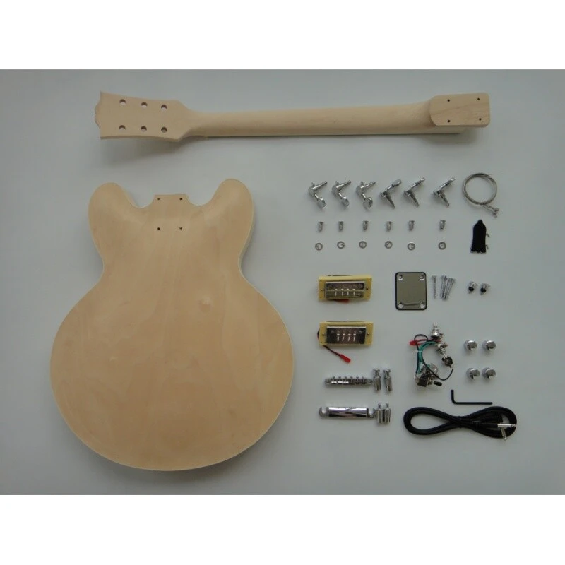Kit Électrique DIY pour Guitare en Placage de Sycomore avec Corps en Contreplaqué d'Érable Afanti