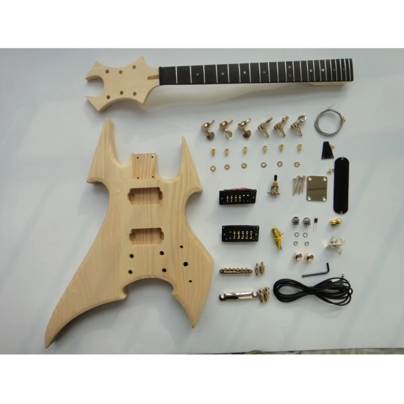Kit de guitare électrique à monter soi-même avec corps en frêne Afanti et touche en ébène