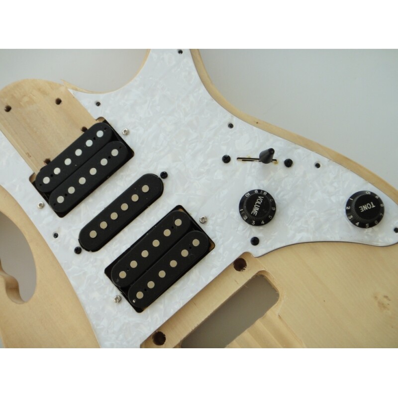 Kit de guitare à monter soi-même avec corps en tilleul brut Afanti et touche en palissandre à double verrouillage