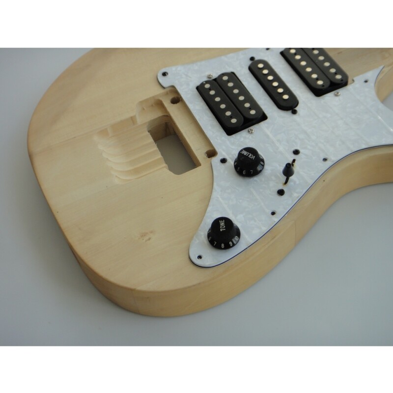 Kit de guitare à monter soi-même avec corps en tilleul brut Afanti et touche en palissandre à double verrouillage