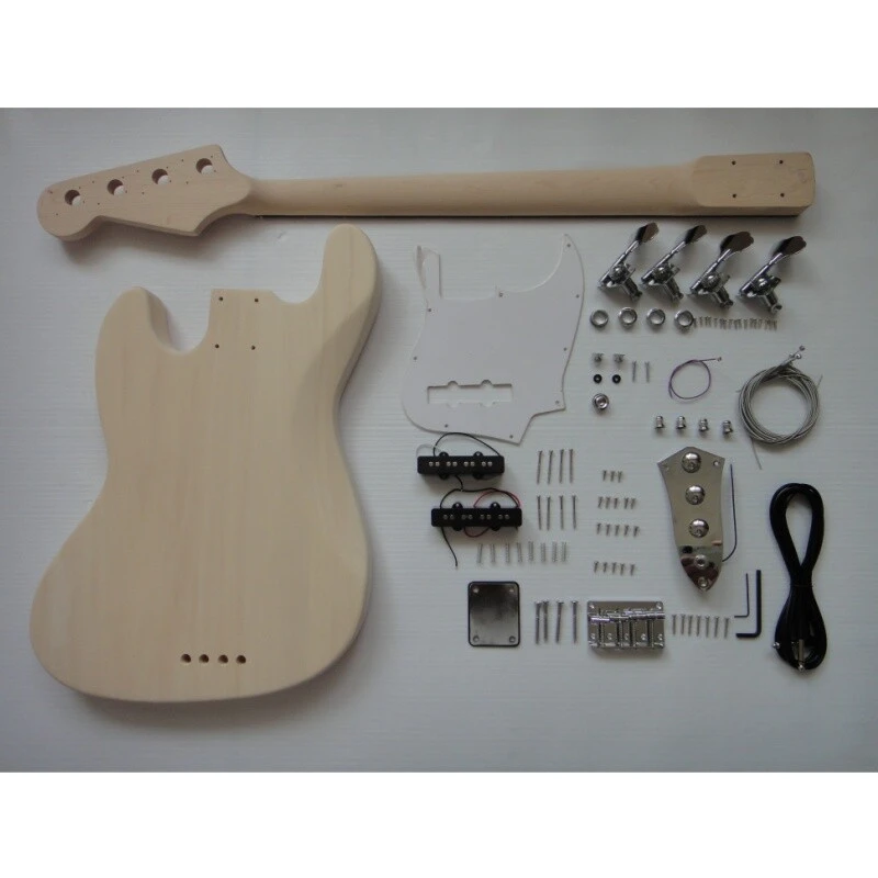 Kit de guitare basse jazz personnalisé Afanti en tilleul à construire soi-même