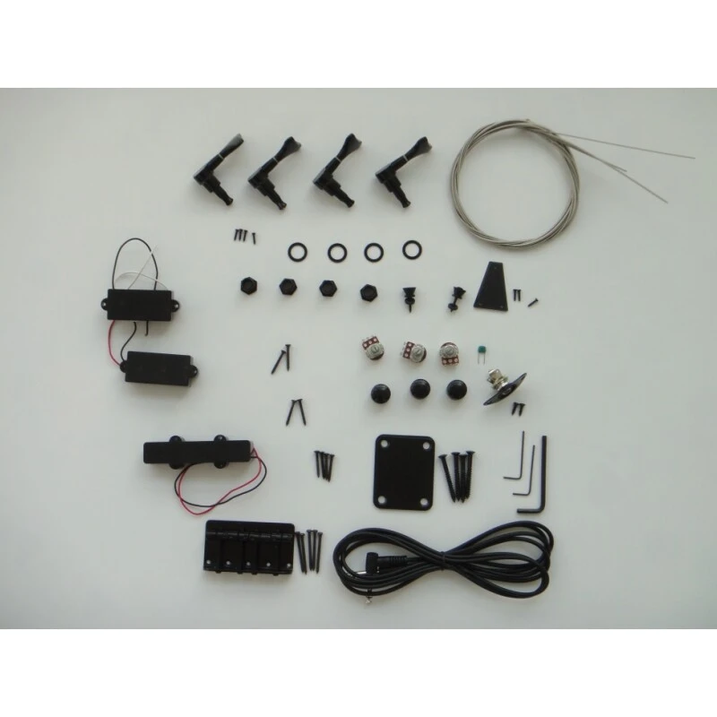 Kit guitare basse Afanti EX 4 cordes avec corps en aulne et manche en érable