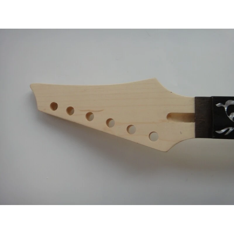 Kit de guitare à monter soi-même Afanti à corps massif non fini avec incrustations de vigne et touche en palissandre à double verrouillage